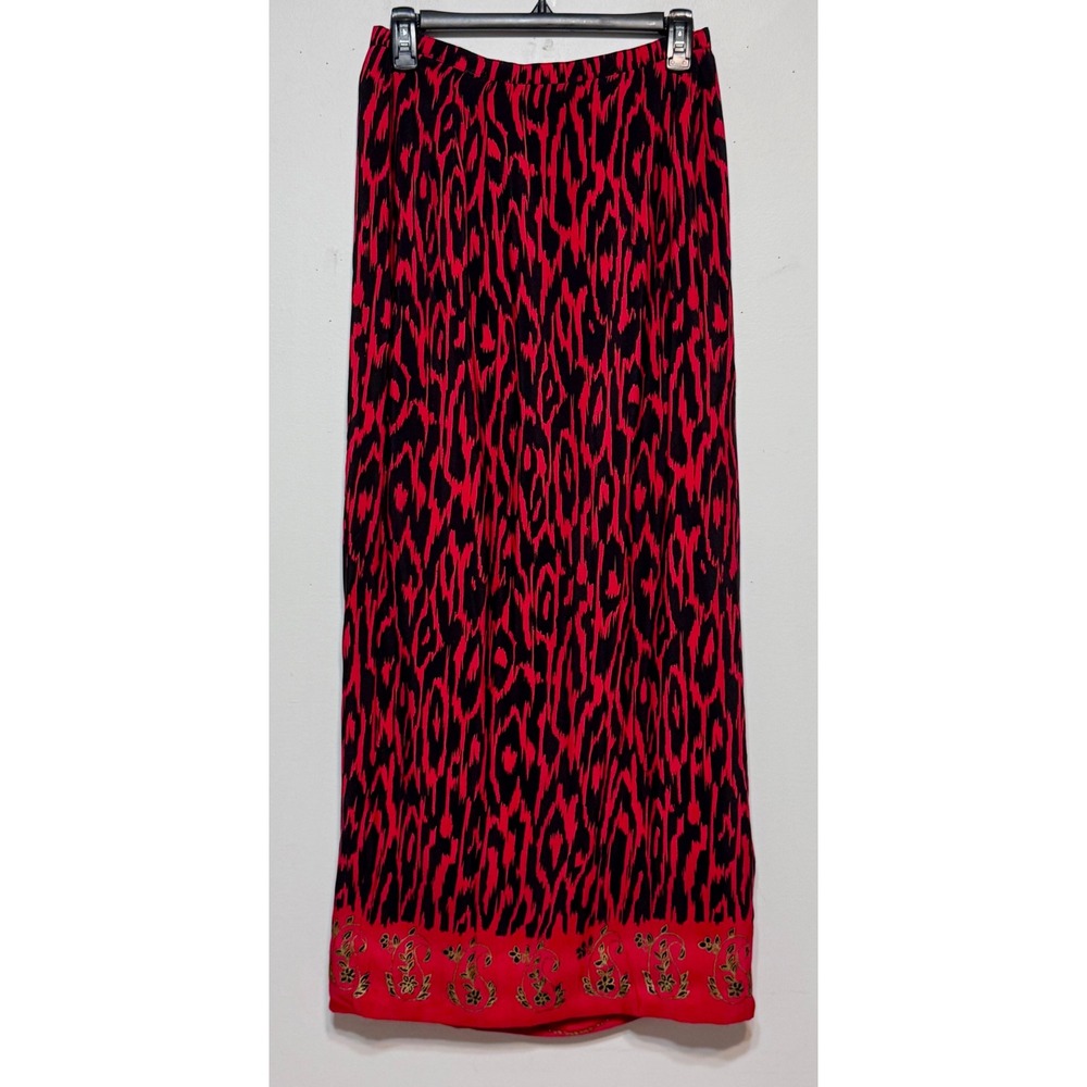 Vintage Intriguing Threads Boho Ikat Maxi Skirt‎ Size 8 Statement 90s Festival